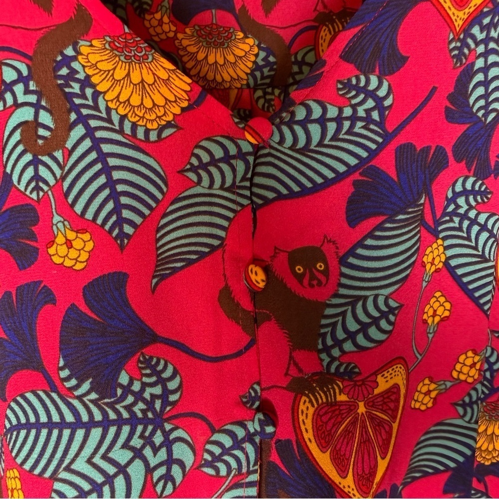 Rose & Olive Multicolor Tropical Pattern Blouse Womens Size XL Boho Travel Vaca - Picture 8 of 16